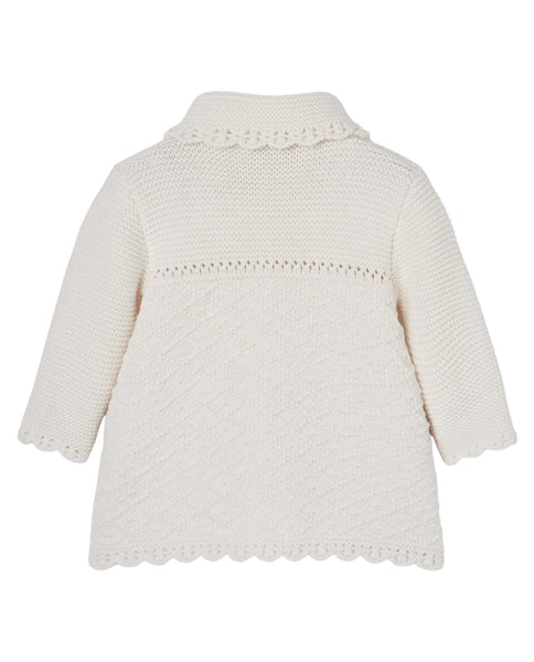 Cappotto panna con orletti all over per neonati PAZ RODRIGUEZ 114026 60 