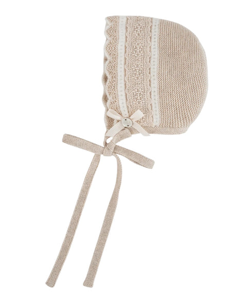 Cappello nocciola con ricami per neonati PAZ RODRIGUEZ 124035 7360 