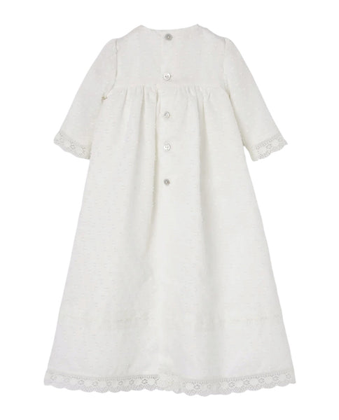 Set abito + cappello total white con ricami allover per neonata PAZ RODRIGUEZ 154020 60 