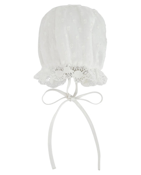 Set abito + cappello total white con ricami allover per neonata PAZ RODRIGUEZ 154020 60 
