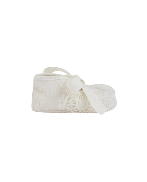 Scarpa ballerina primi passi con ricami bianca per neonata PAZ RODRIGUEZ 154025 60 