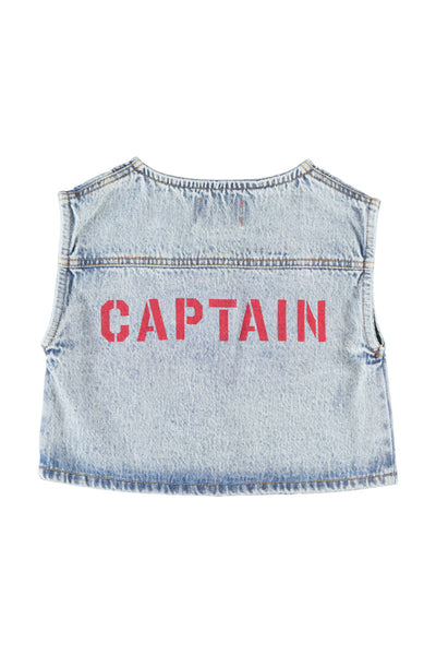 Gilet in denim per neonati e bambini Piupiuchick AW26.CT2602 DENIM 