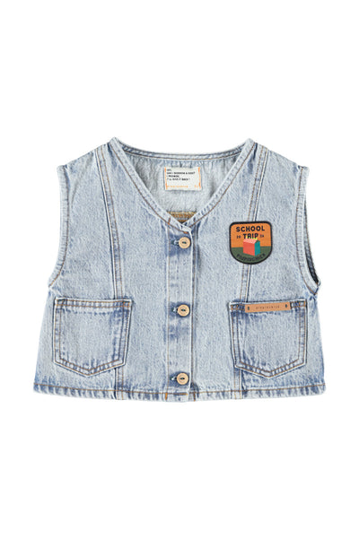 Gilet in denim per neonati e bambini Piupiuchick AW26.CT2602 DENIM 