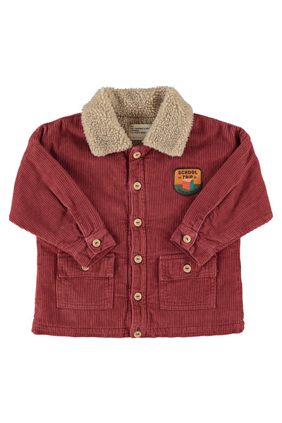 Giacca imbottita in velluto a coste bordeaux per neonati e bambini Piupiuchick AW26.CT2603 BORDEAUX 