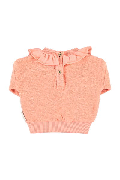 Felpa in spugna rosa con stampa per neonata Piupiuchick AW26.FLP2610 APPLE 