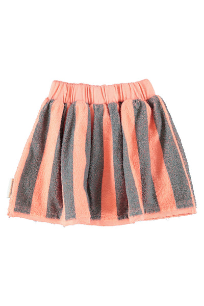 Gonna in spugna a righe rosa e verdi per neonata e bambina Piupiuchick AW26.FLP2614 STRIPES 