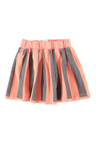 Gonna in spugna a righe rosa e verdi per neonata e bambina Piupiuchick AW26.FLP2614 STRIPES 