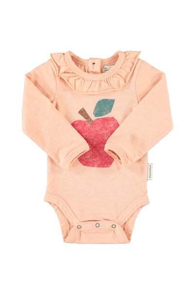 Body rosa con stampa per neonata Piupiuchick AW26.JRS2603 APPLE 
