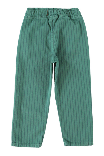 Pantalone verde bosco a righe per neonati e bambini Piupiuchick AW26,UN2602 GREEN 