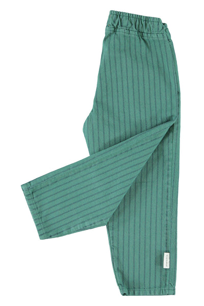 Pantalone verde bosco a righe per neonati e bambini Piupiuchick AW26,UN2602 GREEN 