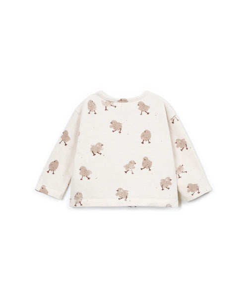 T-shirt panna con stampa all over per neonati Play up 0AT11004 E803N 