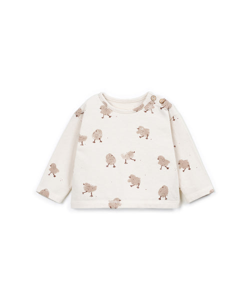 T-shirt panna con stampa all over per neonati Play up 0AT11004 E803N 