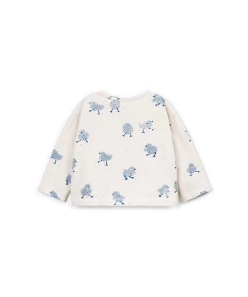 T-shirt panna con stampa all over per neonato Play up 0AT11004 E804N 
