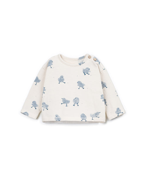 T-shirt panna con stampa all over per neonato Play up 0AT11004 E804N 