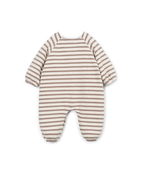 Tutina in maglia a righe panna e nocciola per neonati Play up 0AT11503 R373B 