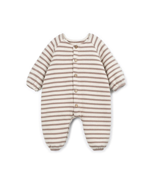 Tutina in maglia a righe panna e nocciola per neonati Play up 0AT11503 R373B 