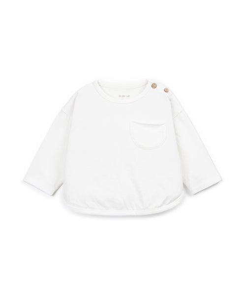 T-shirt bianca con taschino per neonato Play up 1AT10900 P0090 