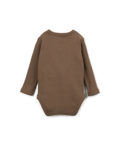 Body marrone a costine per neonato Play up 1AT10902 P8085 