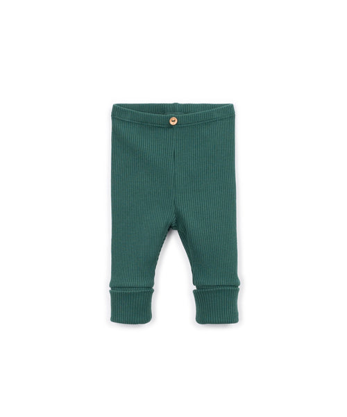 Leggings verde a costine per neonati Play up 1AT10908 P7222 