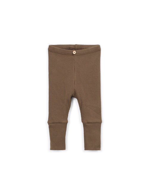 Leggings marrone a costine per neonati Play up 1AT10908 P8055 