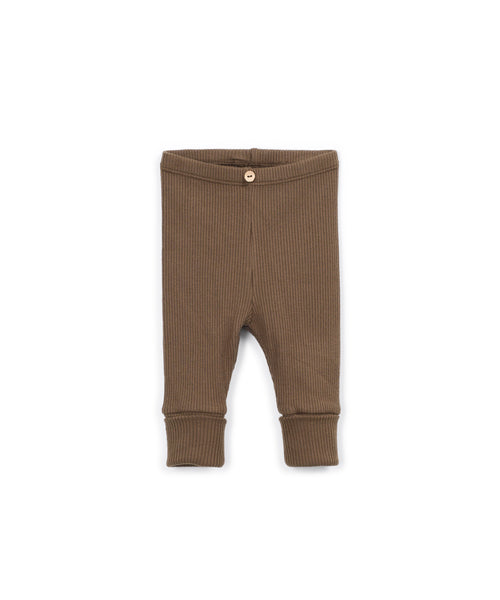 Leggings marrone a costine per neonati Play up 1AT10908 P8055 