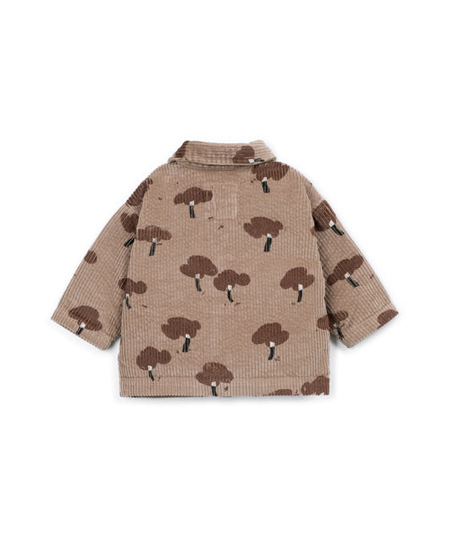 Camicia in velluto a coste marrone con stampa all over per neonato Play up 1AT11251 E831B 