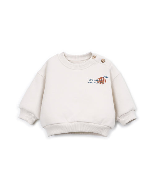 Felpa panna con stampa per neonato Play up 1AT11351 P0091 