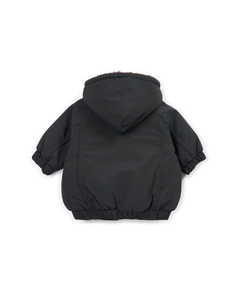 Giubbino nero con pelliccia sintetica per neonato Play up 1AT11402 P9068 