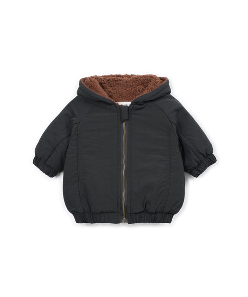 Giubbino nero con pelliccia sintetica per neonato Play up 1AT11402 P9068 
