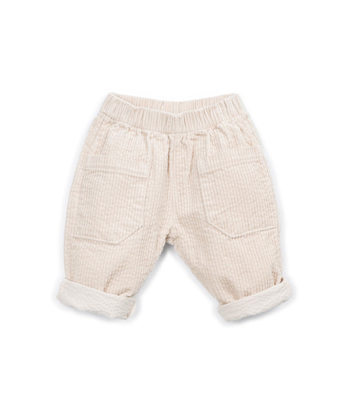 Pantalone panna in velluto a coste per neonati Play up 1AT11603 P0091 