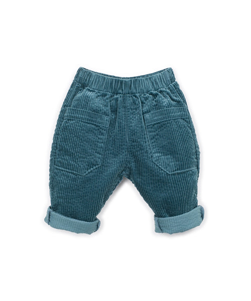 Pantalone ottanio in velluto a coste per neonato Play up 1AT11603 P6188 