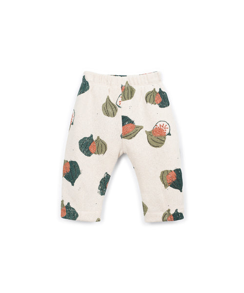 Pantalone in maglia panna con stampa all over per neonato Play up 1AT11606 E819N 