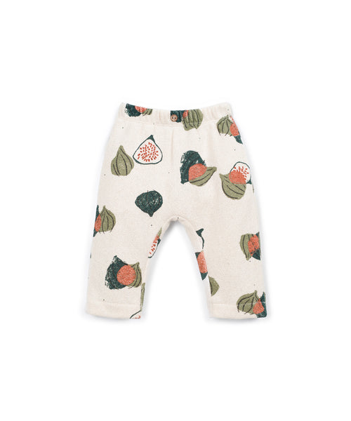Pantalone in maglia panna con stampa all over per neonato Play up 1AT11606 E819N 