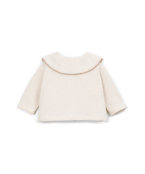 Cardigan panna con colletto per neonata Play up 2AT10904 P0091 