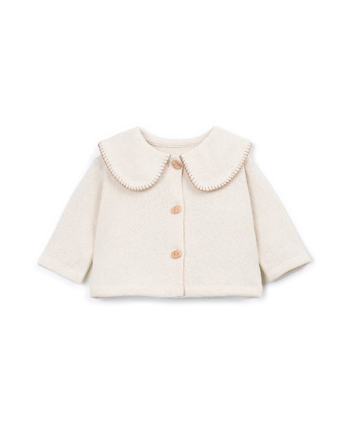 Cardigan panna con colletto per neonata Play up 2AT10904 P0091 