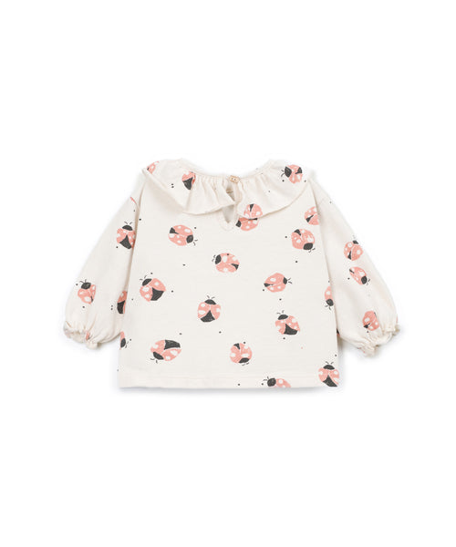 T-shirt panna con stampa all over per neonata Play up 2AT11003 E811N 