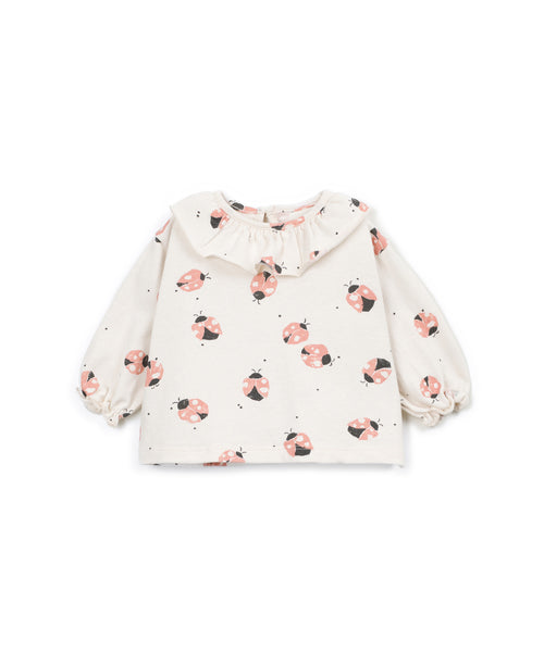 T-shirt panna con stampa all over per neonata Play up 2AT11003 E811N 