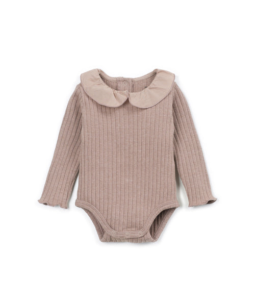 Body nocciola con colletto per neonata Play up 2AT11200 P8084 