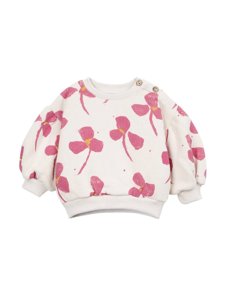 Felpa panna con stampa all over per neonata Play up 2AT11353 E812N 