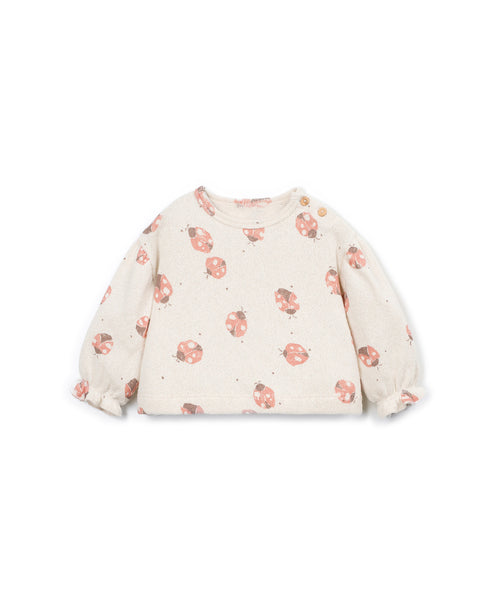 Maglia panna con stampa all over per neonata Play up 2AT11354 E811N 