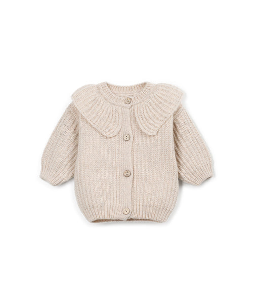 Cardigan beige con colletto per neonata Play up 2AT11403 P0092 