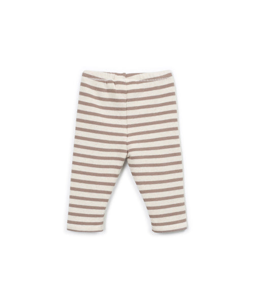 Leggings in maglia a righe panna e nocciola per neonata Play up 2AT11652 R373B 