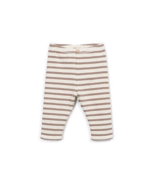 Leggings in maglia a righe panna e nocciola per neonata Play up 2AT11652 R373B 