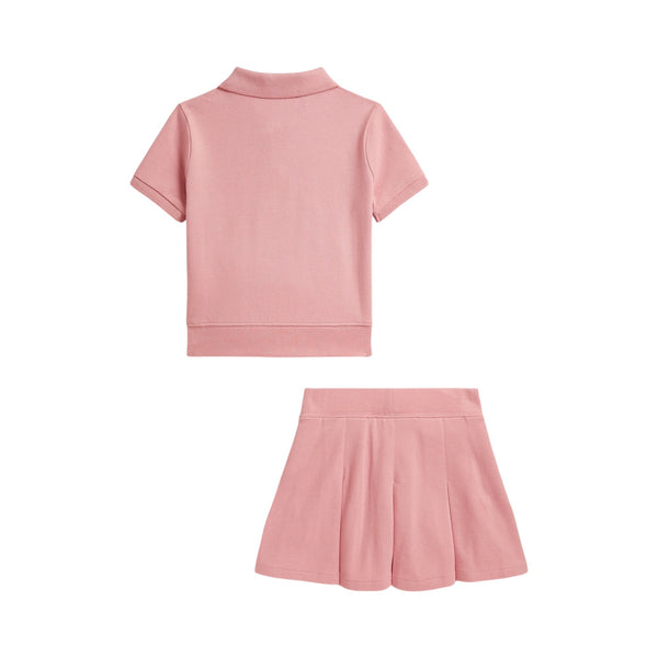 Set rosa polo + gonna per neonata e bambina Ralph Lauren Kids 312B19943002 ROSE 