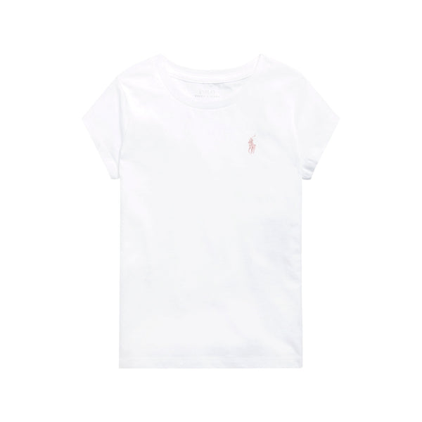 T-shirt bianca con logo per bambina Ralph Lauren Kids 313833549064 WHITE 