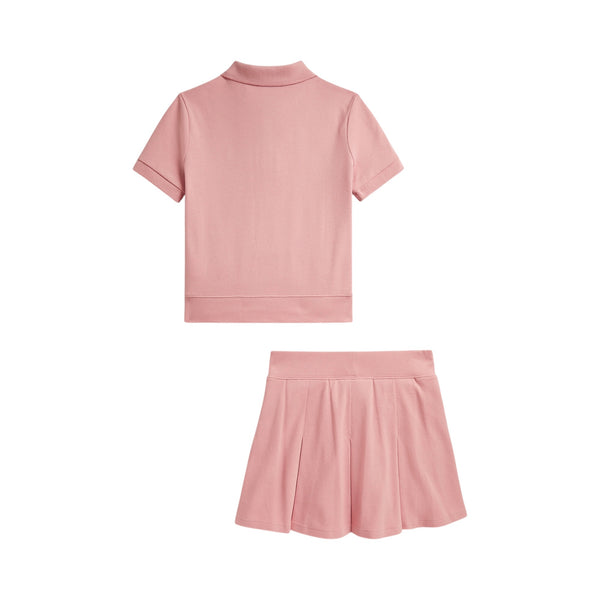 Set polo + gonna rosa con logo per bambina Ralph Lauren Kids 313B19943002 ROSE 