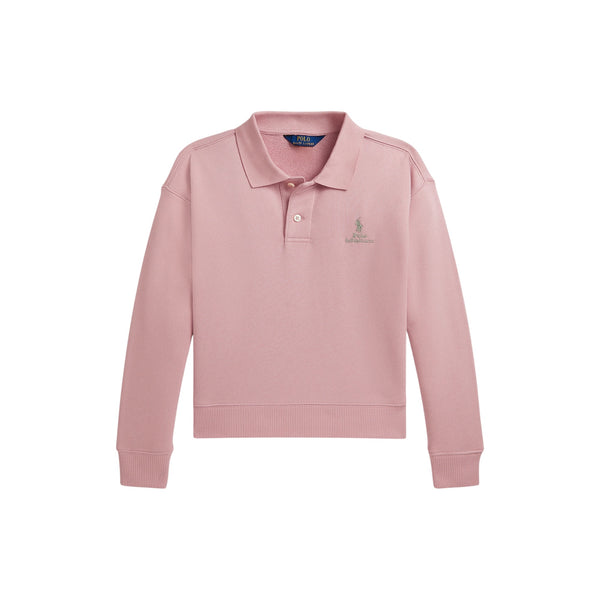 Polo in felpa rosa con logo per bambina Ralph Lauren Kids 313B20042001 ROSE 