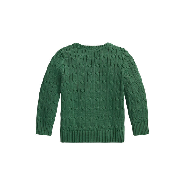 Maglia verde in cotone a trecce per neonato e bambino Ralph Lauren Kids 322702674521 VERANO GREEN 