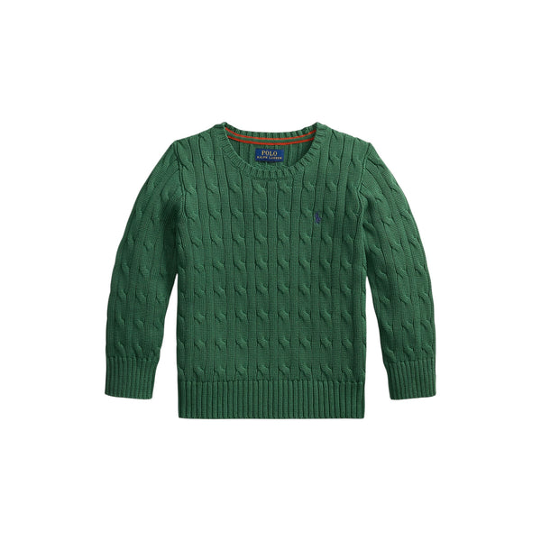 Maglia verde in cotone a trecce per neonato e bambino Ralph Lauren Kids 322702674521 VERANO GREEN 