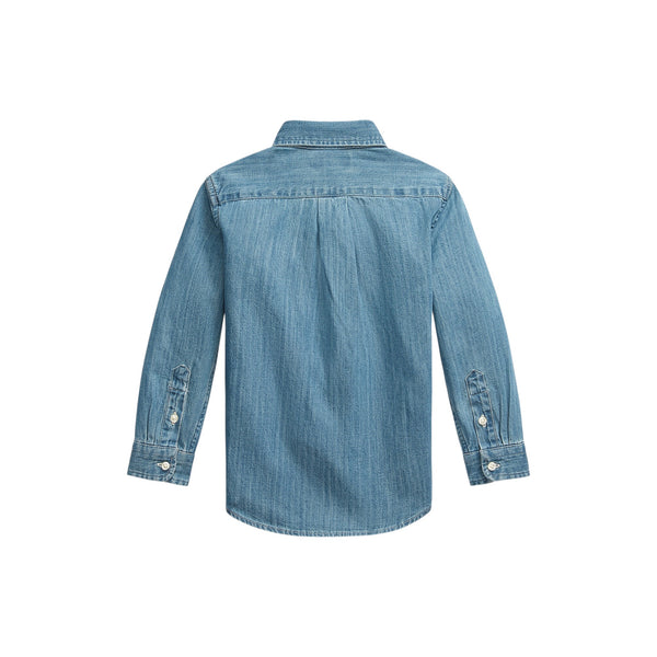 Camicia in denim con logo per neonato e bambino Ralph Lauren Kids 322713843001 DK BLUE 